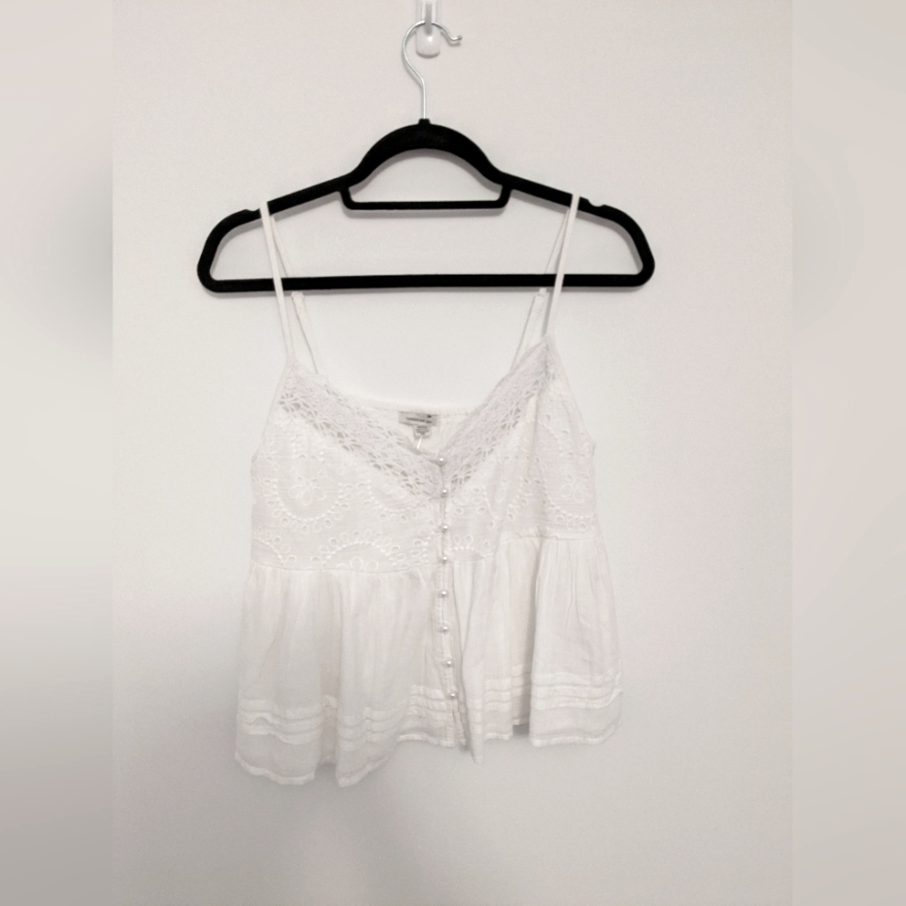 Woman's Medium American Eagle White Spaghetti Strap Blouse